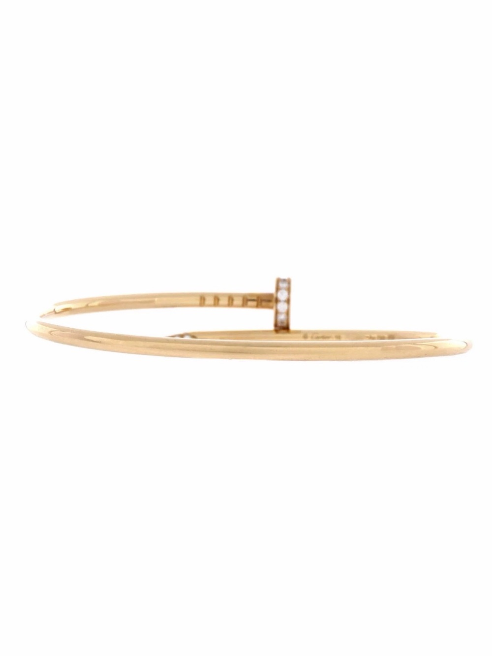 Cartier Gold Un Just Cleu Nail Bangle with Diamond Head